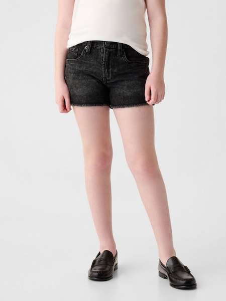 Black Wash Denim Low Rise Stride Shorts (6-13yrs) (K98626) | £22