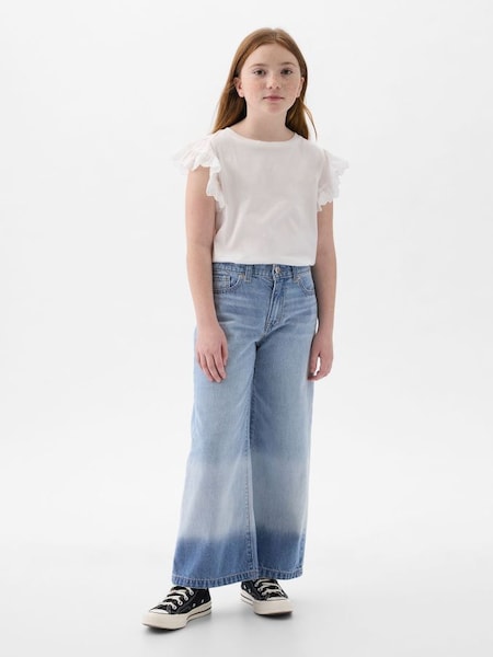 Blue High Rise Relaxed Wide Leg Jeans (6-13yrs) (K98647) | £30