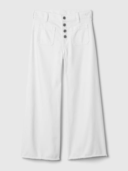 White Wide-Leg Ankle Jeans (6yrs-13yrs) (K98649) | £30