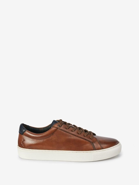Tan Brown Leather Trainers (M23376) | £69