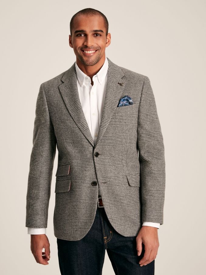 Joules grey tweed jacket hotsell