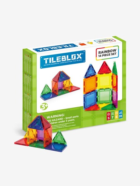 Tileblox Rainbow 14 Piece Magnetic Tile Construction Set (M64931) | £17