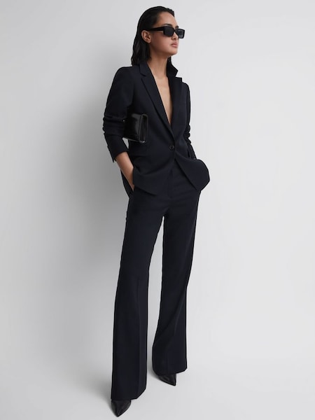 Tailored Flared Suit Trousers in Navy (M82190) | £150