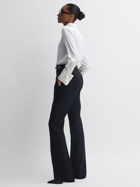 Tailored Flared Suit Trousers in Black (M82648) | £150