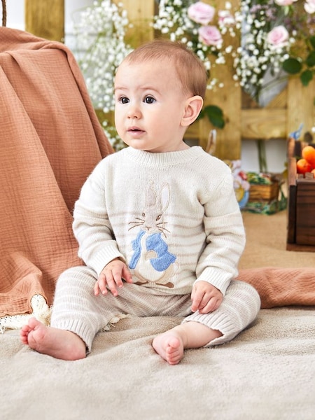 Peter Rabbit Fair Isle Baby Knit Set in Cream (M87467) | £32