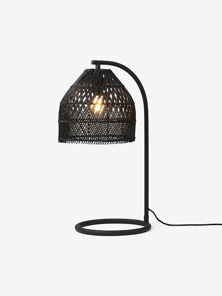 Java Table Lamp in Black Rattan (M91260) | £99