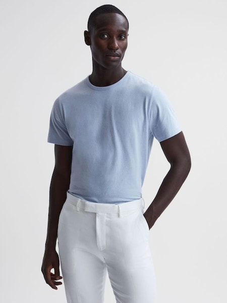 Garment Dye Crew Neck T-Shirt in Soft Blue (M92278) | £25