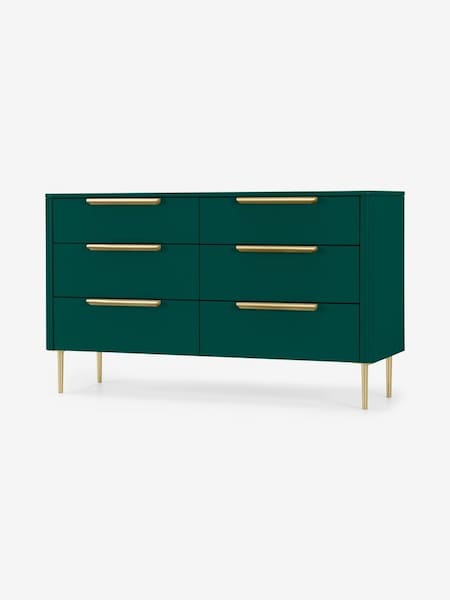 Ebro Wide Chest of Drawers in Green (N00245) | £949