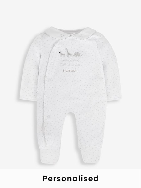 Personalised Welcome Little One Sleepsuit in White (N00951) | £27