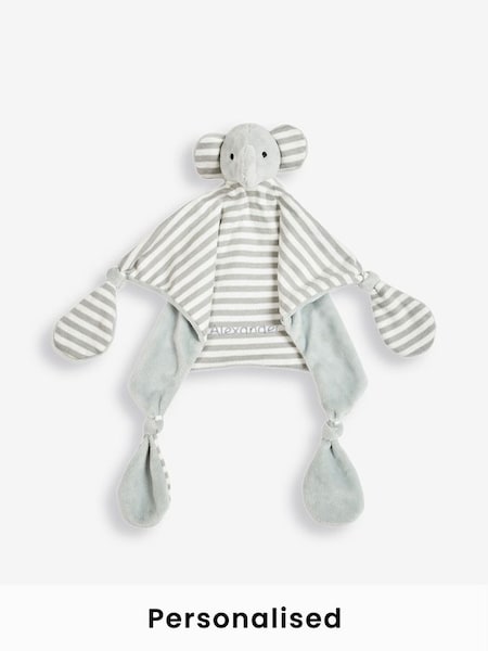 Elephant Personalised Elephant Comforter Grey Embroidery (N00984) | £18