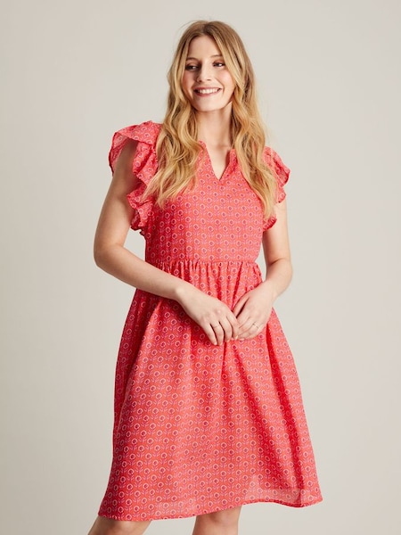 Joules Pink Faith Frill Short Dress (N01064) | £15