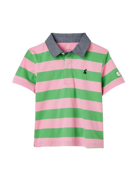 Ozzy Green Jersey Woven Collar Polo Shirt (N01088) | £8 - £9
