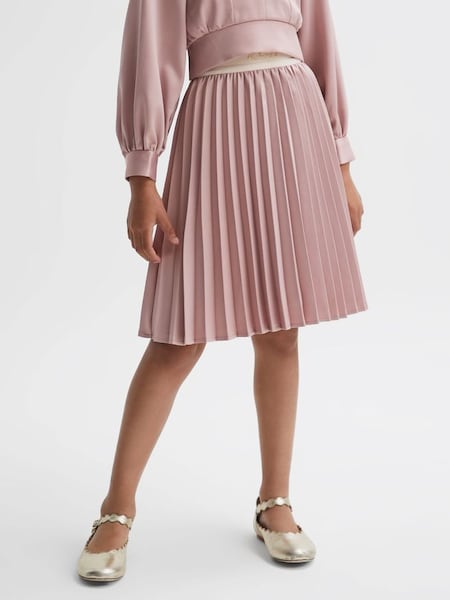 Junior Pleated Elasticated Skirt in Pink (N02003) | £25
