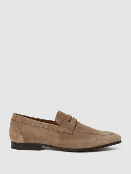 Suede Slip On Loafers in Stone (N02085) | £178