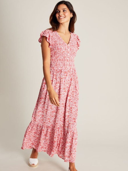 Joules Clover Smocking Button Down Dress (N02601) | £34