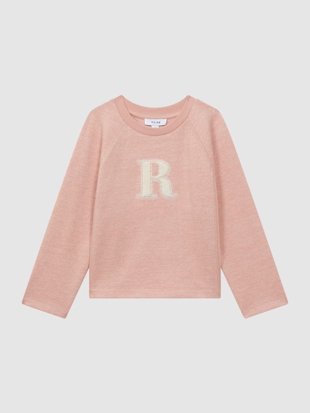 Junior Cotton Blend Crew Neck Top in Apricot (N02799) | £35
