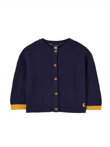 Farley Blue Textured Knit Cardigan (N02894) | £19.95 - £22.95