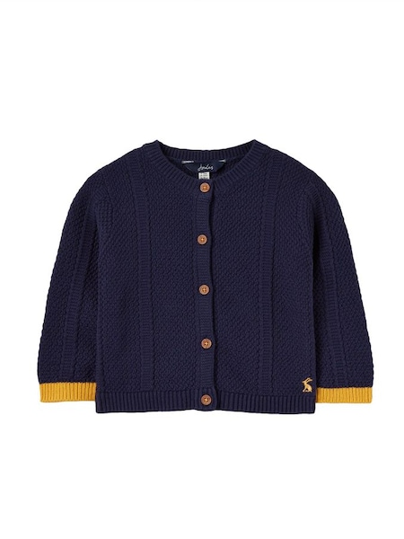 Farley Blue Textured Knit Cardigan (N02894) | £9 - £10