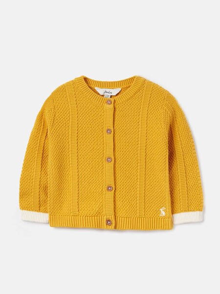 Farley Yellow Textured Knit Cardigan (N02895) | £19.95 - £22.95