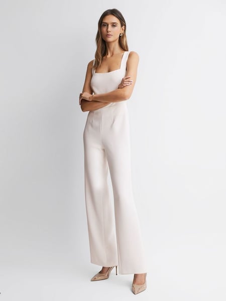 Good American Tailored Jumpsuit in Ivory (N05129) | £176