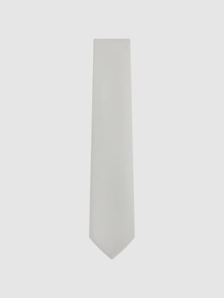 Silk Polka Dot Tie in Silver (N05143) | £48