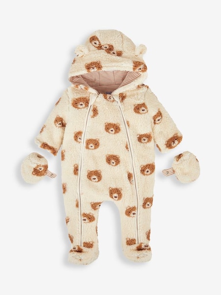 Cream Bear Cosy Baby Pramsuit (N06235) | £36.50