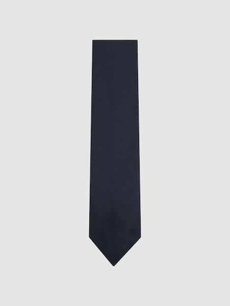 Twill Wool Tie in Navy (N06884) | £30