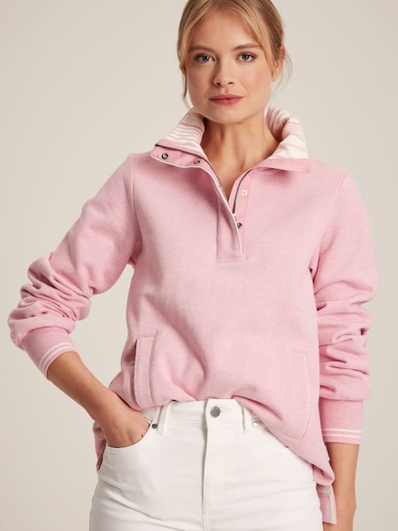 Burnham Pink Funnel Neck Quarter Zip Sweatshirt (N07906) | £64.95