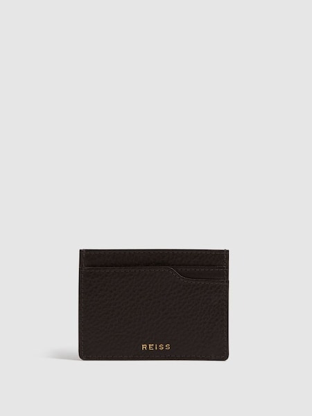 Leather Card Holder in Chocolate (N17281) | £30