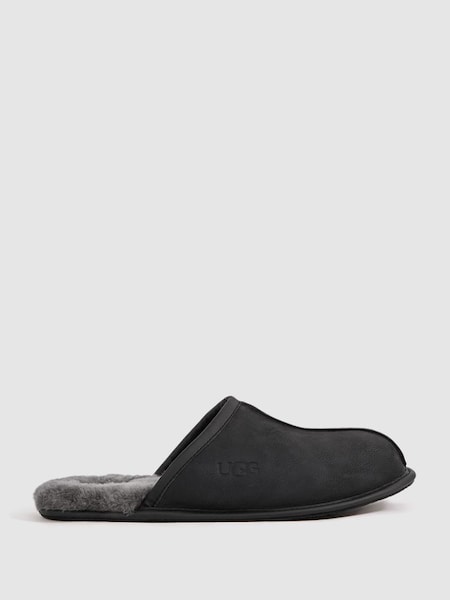 UGG Grained Leather Slipper in Black (N17289) | £100