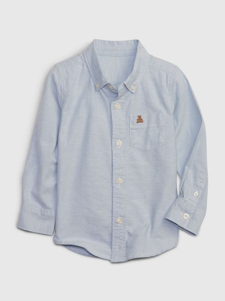 Blue Organic Cotton Long Sleeve Oxford Shirt (6mths-5yrs) (N18896) | £18