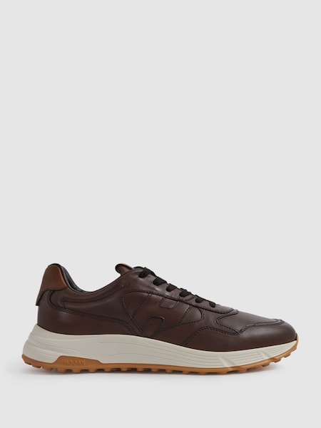 Hogan Leather Chunky Trainers in Brown (N21149) | £375