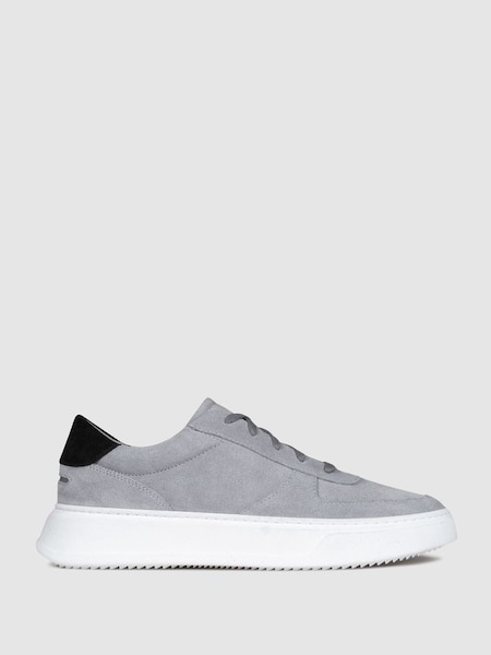 Unseen Footwear Suede Marais Trainers in Grey/Black (N25282) | £235