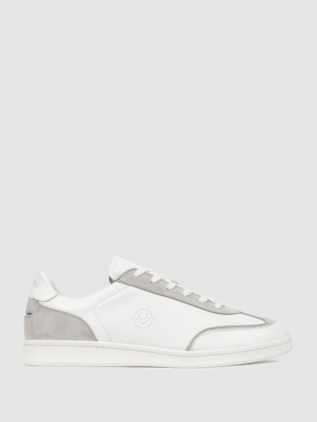 Unseen Footwear Leather Suede Trainers in Grey/White (N25324) | £195