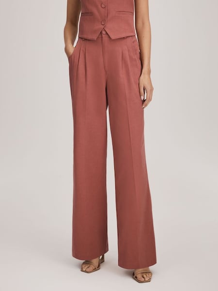 Paige Tailored Wide Leg Trousers in Dusk Pink (N28316) | £280