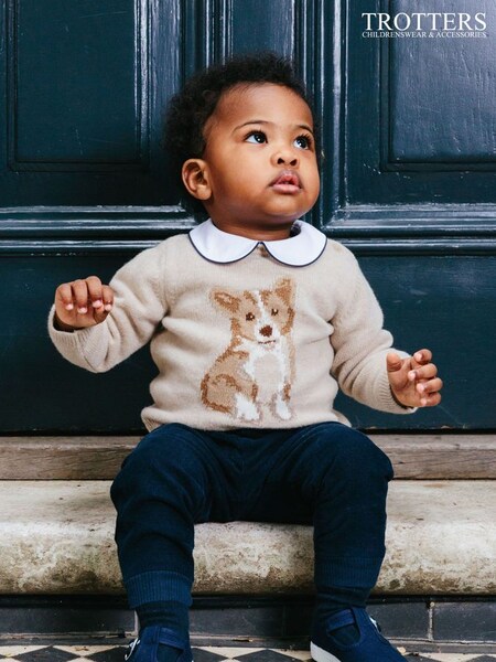 Trotters London Natural Corgi Jumper (N32283) | £54