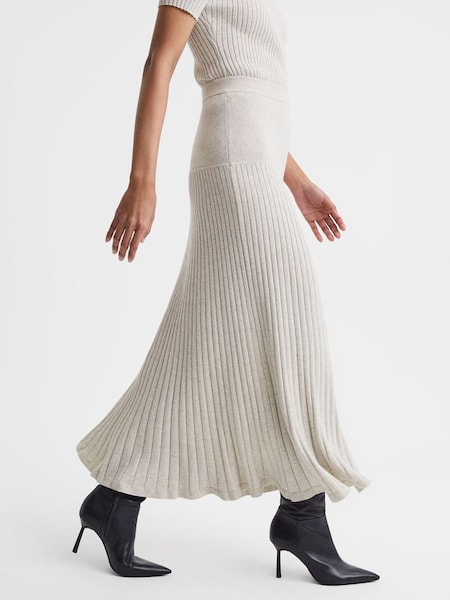 Anna Quan Cotton Ribbed Maxi Skirt in Ecru (N32620) | £320