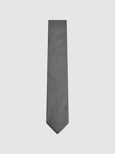 Textured Silk Blend Tie in Charcoal (N33328) | £48