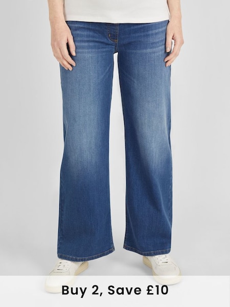 Wide Leg Maternity Jeans in Mid Wash (N34458) | £42
