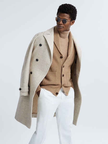 Atelier Cashmere Button-Through Cardigan in Camel (N34992) | £278
