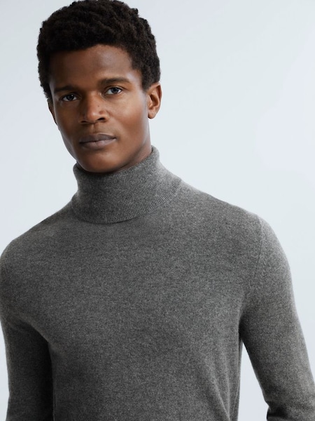 Atelier Cashmere Roll Neck Jumper in Charcoal Melange (N34996) | £140