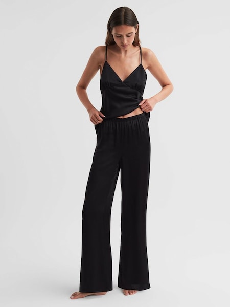 Maison Essentiele Silk Lounge Pants in Black (N35573) | £285