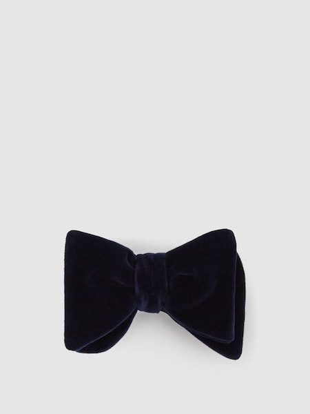 Velvet Bow Tie in Navy (N40570) | £68