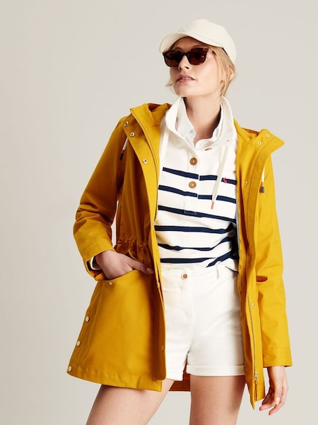 Padstow Yellow Gold Waterproof Raincoat With Hood (N42353) | £67