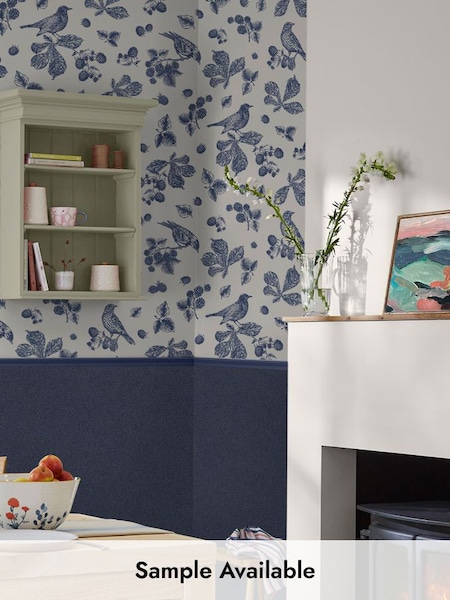 Navy Blue Plain 10M Wallpaper (N43587) | £48