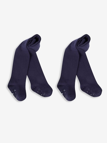 2-Pack Cotton Rich Tights in Navy (N43942) | £15