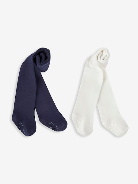 Navy 2-Pack Cotton Rich Tights (N43946) | £15