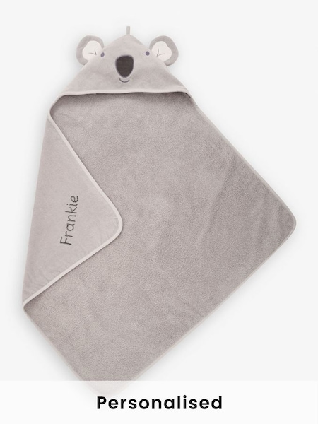Personalised Koala Hooded Towel in Grey (N44060) | £25.50