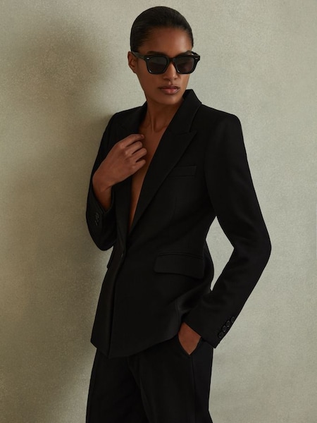 Tailored Single Breasted Suit Blazer in Black (N45082) | £198