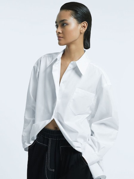 Atelier Oversized Button-Through Cotton Shirt in White (N48785) | £148